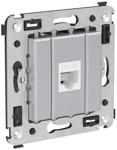 Розетка компьютерная экранированная без рамки DKC Avanti 1-м. RJ45 5е закаленная сталь фото Розетка компьютерная экранированная без рамки DKC Avanti 1-м. RJ45 5е закаленная сталь картинка